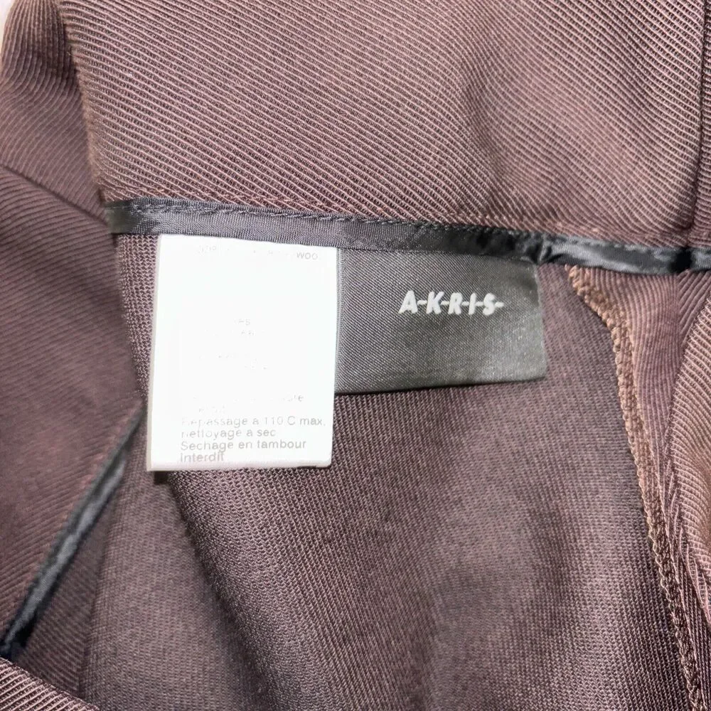 Womens Size 6 Akris Brown Wool Pants EUC - Picture 4 of 5